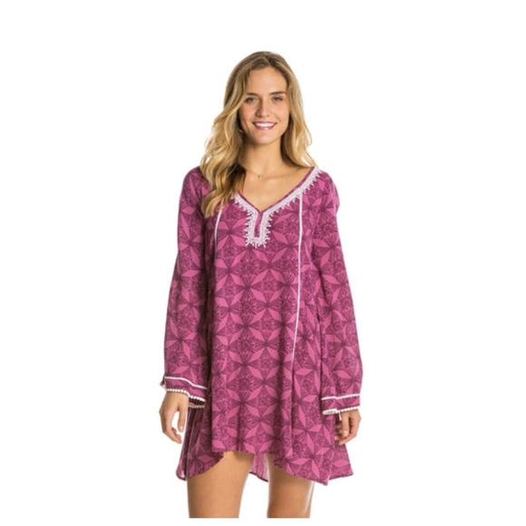 O'Neill Women's Imogen Coverup/Dress, Embroidered Purple, Size Small New Flowy - Picture 2 of 9